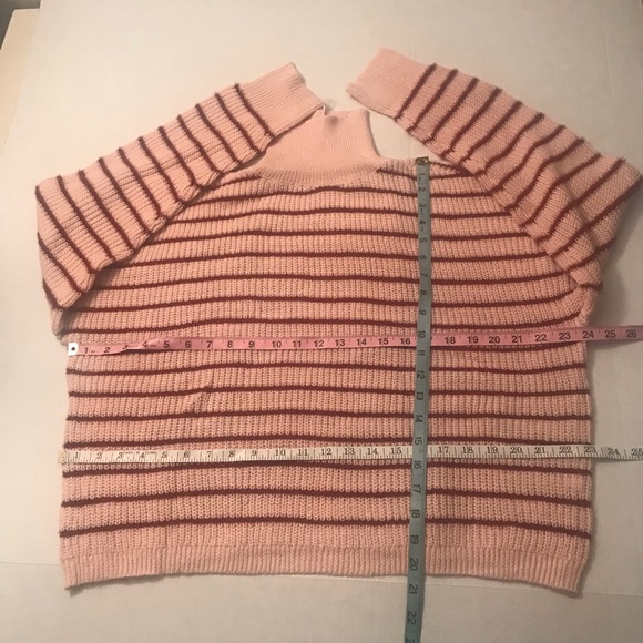 Lauren Conrad | pink striped funnelneck sweater - Picture 6 of 7